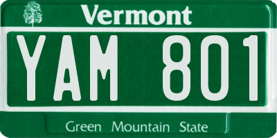 VT license plate YAM801