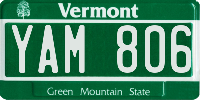 VT license plate YAM806