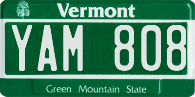 VT license plate YAM808