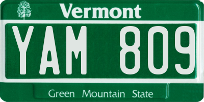 VT license plate YAM809