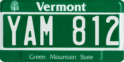 VT license plate YAM812