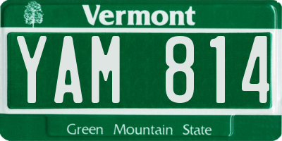 VT license plate YAM814