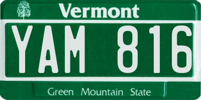 VT license plate YAM816