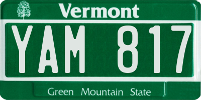 VT license plate YAM817
