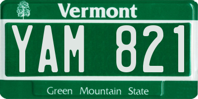 VT license plate YAM821