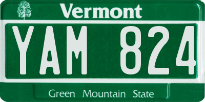 VT license plate YAM824