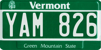 VT license plate YAM826