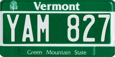 VT license plate YAM827