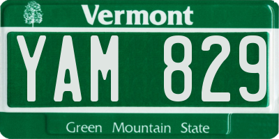 VT license plate YAM829