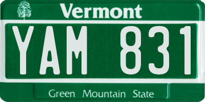 VT license plate YAM831