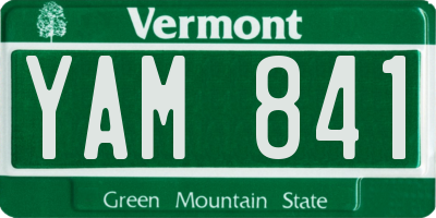 VT license plate YAM841