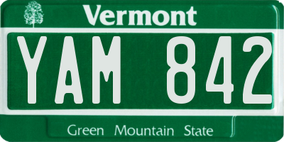 VT license plate YAM842
