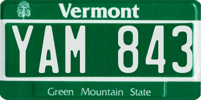 VT license plate YAM843