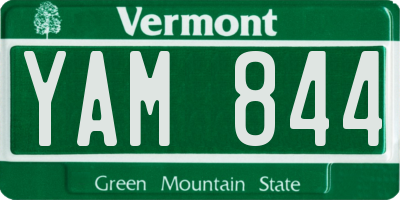 VT license plate YAM844