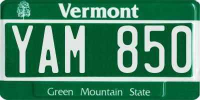 VT license plate YAM850