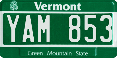 VT license plate YAM853