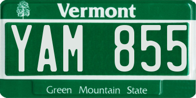 VT license plate YAM855