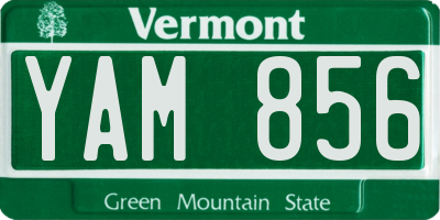 VT license plate YAM856