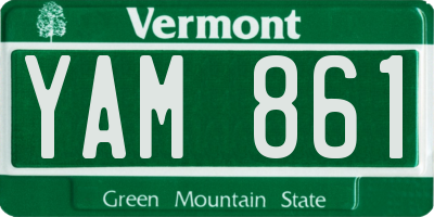 VT license plate YAM861