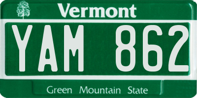 VT license plate YAM862