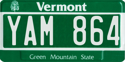 VT license plate YAM864