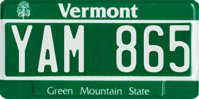 VT license plate YAM865