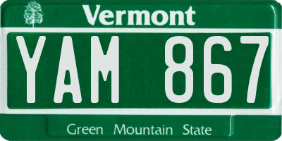 VT license plate YAM867