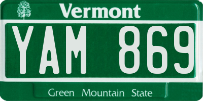 VT license plate YAM869