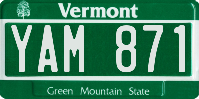 VT license plate YAM871