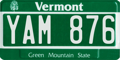 VT license plate YAM876