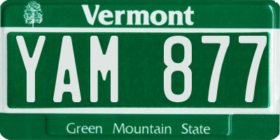 VT license plate YAM877