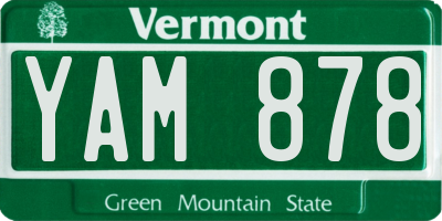 VT license plate YAM878