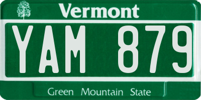 VT license plate YAM879