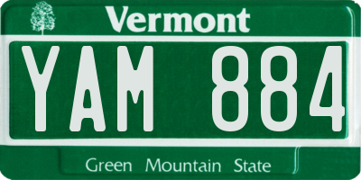 VT license plate YAM884