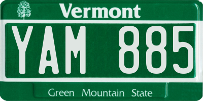 VT license plate YAM885