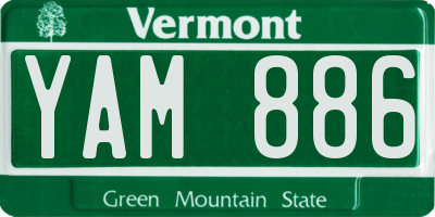 VT license plate YAM886