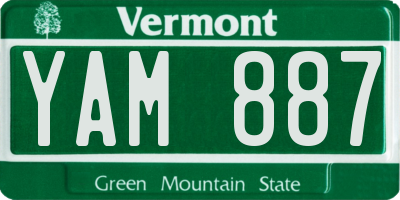 VT license plate YAM887