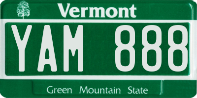 VT license plate YAM888