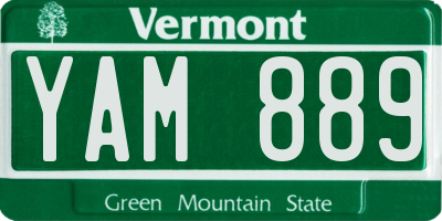 VT license plate YAM889