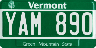 VT license plate YAM890