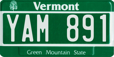 VT license plate YAM891