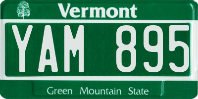 VT license plate YAM895