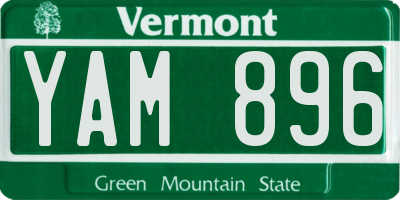 VT license plate YAM896