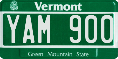 VT license plate YAM900