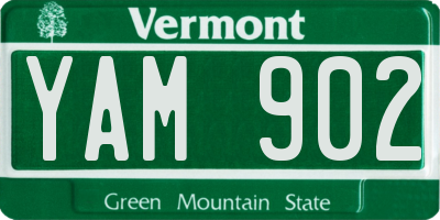 VT license plate YAM902