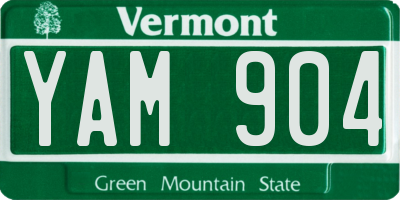 VT license plate YAM904