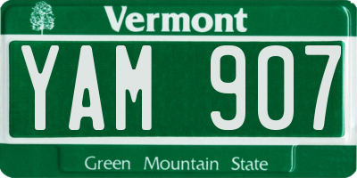 VT license plate YAM907