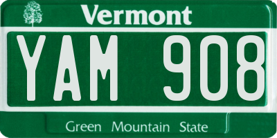 VT license plate YAM908
