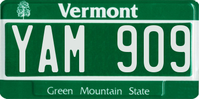 VT license plate YAM909