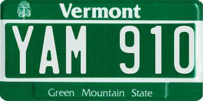 VT license plate YAM910